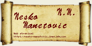 Neško Manetović vizit kartica